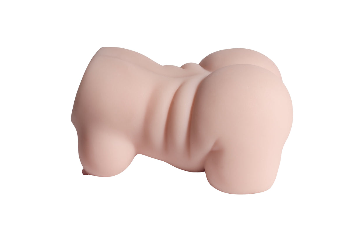 Realistic silicone male masturbator with detailed curves and smooth skin texture, designed for intimate pleasure.