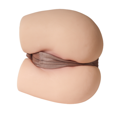 Realistic male masturbator with soft skin texture and detailed vaginal canal, featuring natural curves and lifelike appearance