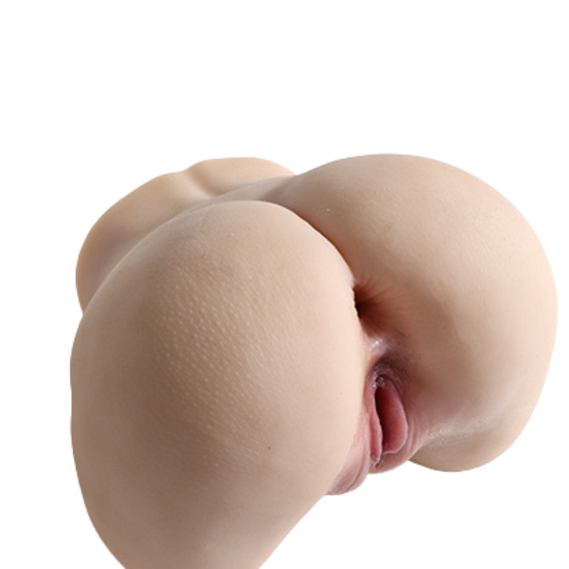 Realistic flesh-toned male masturbator with detailed labia and textured skin for lifelike sensation