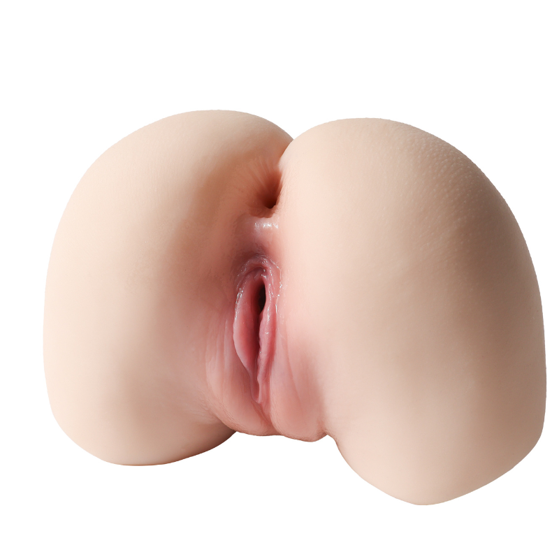 Realistic flesh-toned male masturbator with detailed labia and natural texture for intimate pleasure