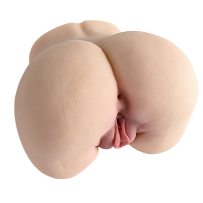 Realistic female anatomy replica with detailed labia and natural skin texture for intimate use
