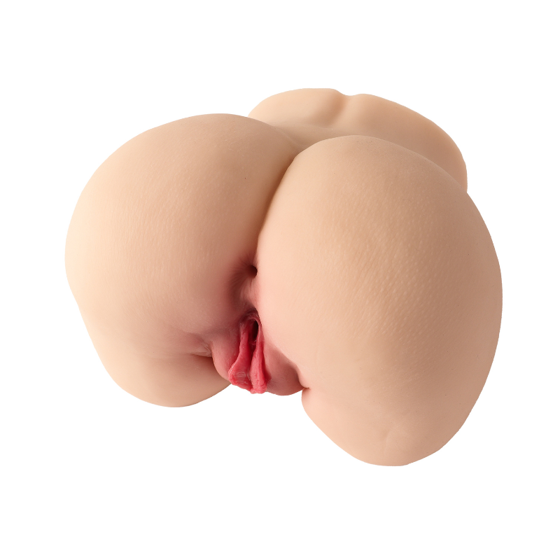 Realistic female anatomy replica with detailed labia and natural skin texture for intimate use