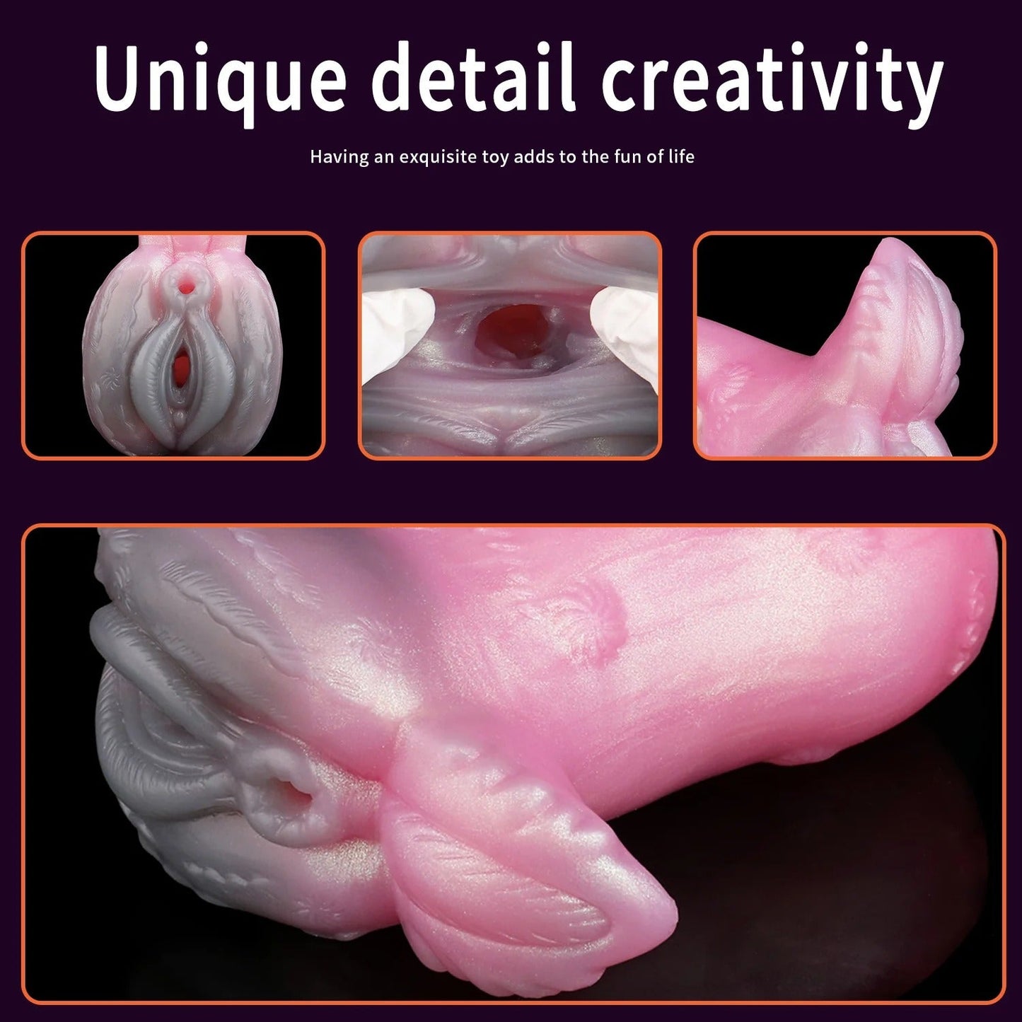 Realistic pink male masturbator with detailed labia, textured inner canal, and lifelike skin finish