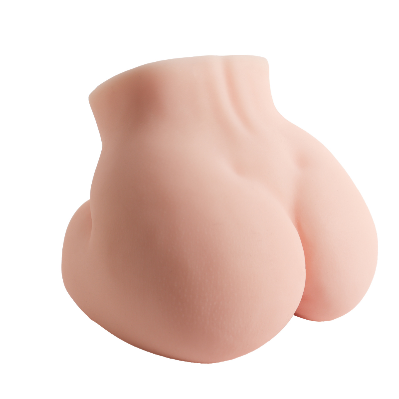 Realistic flesh-toned male masturbator with detailed curves and soft silicone texture