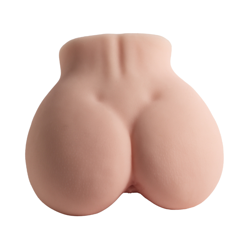 Realistic flesh-toned male masturbator shaped like curvy female buttocks with detailed texture