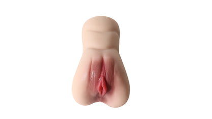 Realistic flesh-toned male masturbator with detailed vaginal canal and natural skin texture