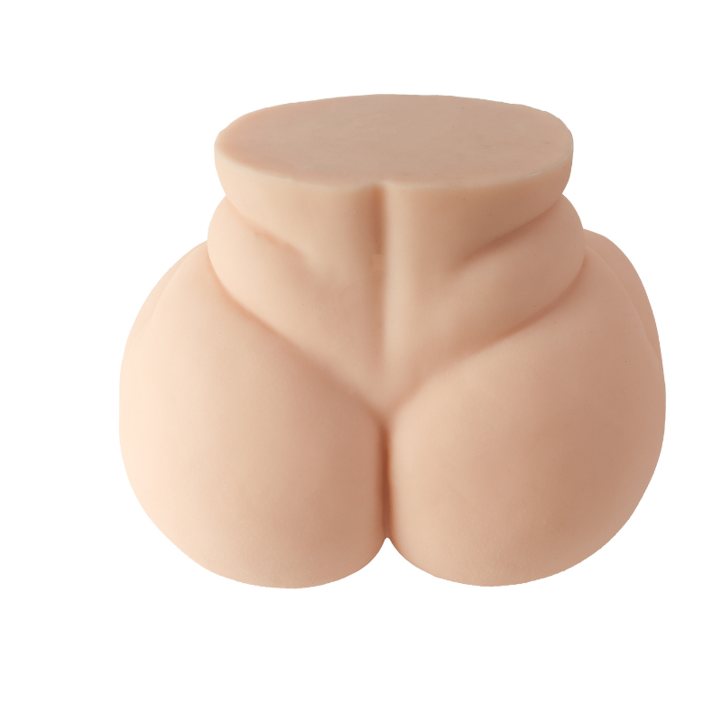 Realistic flesh-toned male masturbator with detailed buttocks and vaginal opening, soft silicone texture