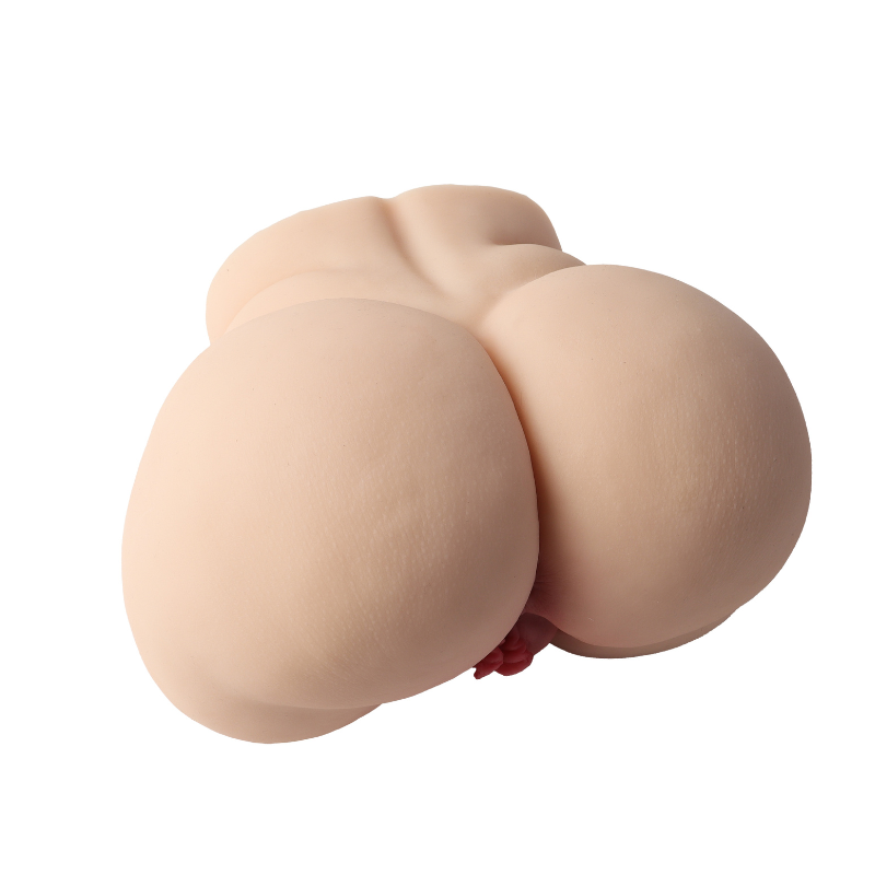 Realistic silicone male masturbator with detailed curves and natural skin texture for intimate pleasure.